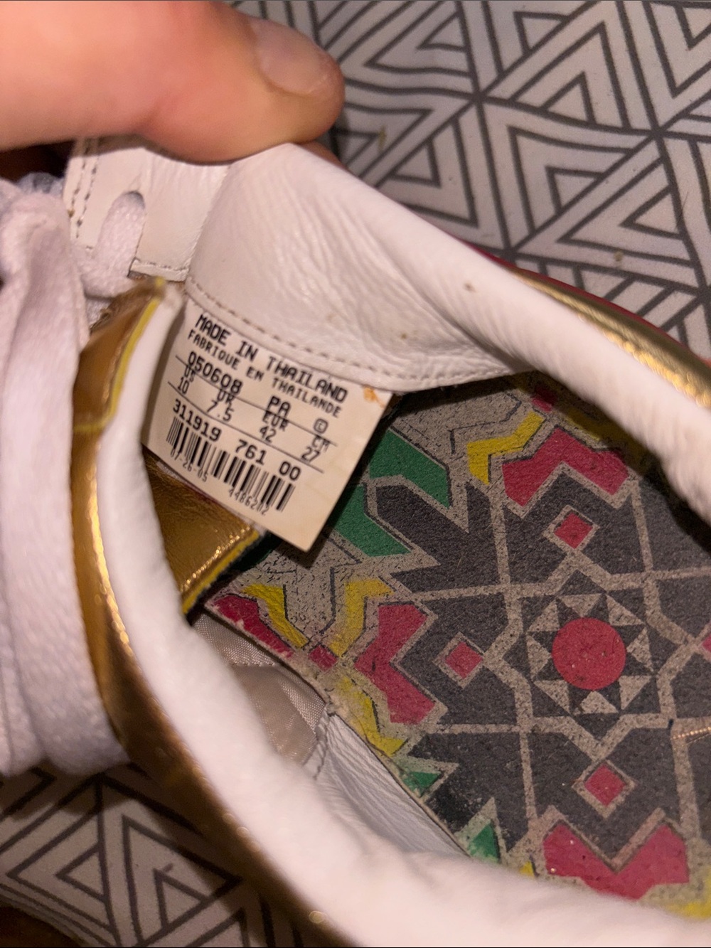Nike Gold Leather Sneaker with Red Swoosh and White Laces - Picture 10 of 11